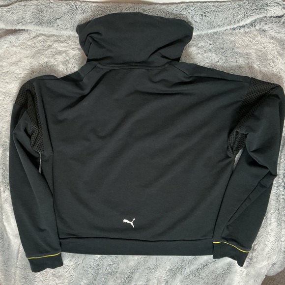 PUMA Women's Black Hoodie with Yellow Highlights - Picture 6 of 7